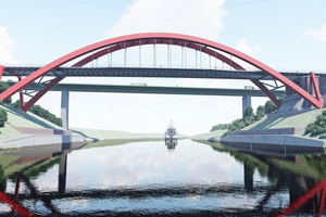  Visualisierung Frontalansicht des Ersatz-neubaus der ersten Hochbrücke Levensau 