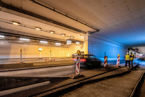  Vor dem Umbau wies der Tunnel an der breitesten Stelle eine lichte Gesamtweite von circa 25 Metern auf.  
