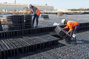  42.200 EcoBloc Inspect smart Module wurden zu einem Blockverbund mit 9.029 m3 Volumen verbunden. 