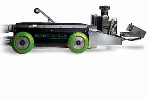  Hightech für unterirdische, „endoskopisch“ anmutende Rohrsanierung: ein Pipetronics Fräsroboter. 