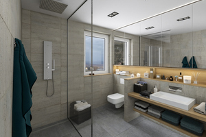 Die Badezimmer sind hochwertig ausgestattet und barrierearm nutzbar. 