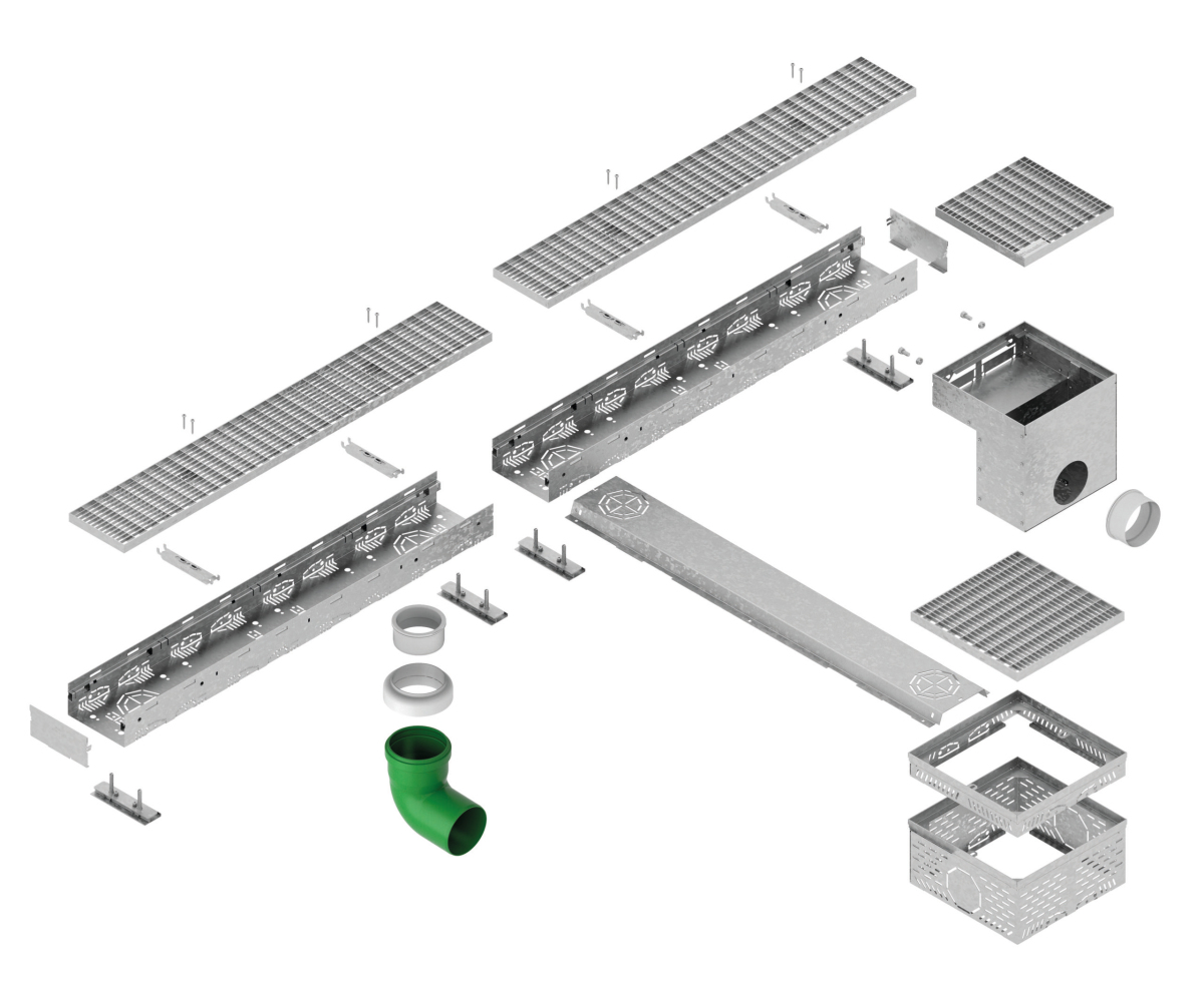 Komplettes Dachfix Steel System im Überblick.