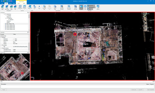 Die Punktwolkensoftware Collage Site kombiniert verschiedene Scans zu einem Gesamtbild direkt auf der Baustelle.