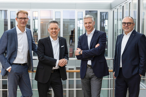  Die Geschäftsführung der Zeppelin Baumaschinen GmbH hat sich neu aufgestellt. Ihr gehören an (von links): Philip Wolters, Dr. Andreas Kamm, Fred Cordes und Thomas Weber. 