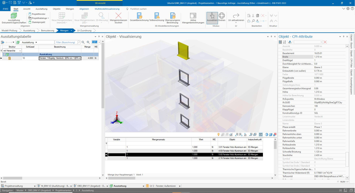 Parametrisierter Content: Die Parameter einzelner Objekte werden unmittelbar über das BIM-Modell befüllt und können bei einer 2D-Planung alternativ auch manuell eingetragen werden.