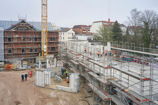 Die Neubauten werden in Massivbauweise mit Wandtafeln der KS-Modulbau errichtet.