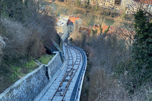   Die Trasse der Schlossbergbahn in Graz ist nun wieder vor Feuchtigkeitseintrag geschützt.  