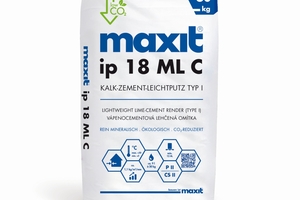  Öko-Wegweiser: Der modernisierte Leichtputz „Maxit ip 18 ML C“ enthält einen Zuschlagstoff aus karbonisierter Biomasse, auch Pflanzkohle genannt. Diese neue Rezeptur ist nicht nur emissionsfrei, sondern speichert zudem CO2 ein  