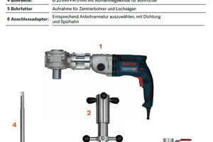  Baugruppen des Aqua Tool Anbohrgeräts B20 
