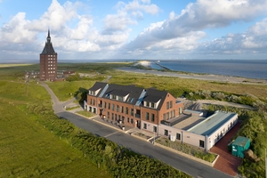  Wind, Regen und Sand sind ständige Gäste auf der Insel Wangerooge. Darum wählte das Architekturbüro Droste Droste &amp; Urban für das neue Apartmenthotel „Westeroog“ eine robuste Bauweise mit Kalksandsteinen von KS-Original 