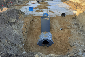  Eine Funke Sedimentationsanlage und ein Zwischenspeicher aus D-Raintank 3000-Elementen sind wichtige Bausteine beim Umgang mit Niederschlagswasser auf dem neuen Betriebsgelände von Nüßing 