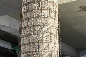  Vorbereitete Betonstütze Vor der Auftragung von Vergussmörtel ©Dirk Arning, SAKRET Bausysteme&nbsp;&nbsp;&nbsp;&nbsp;&nbsp; 