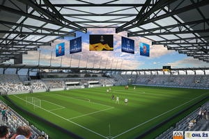  Das Stadion wurde vornehmlich aus gezielt und bedarfsgerecht produzierten Fertigteilen gebaut.Und das mithilfe einer speziellen Fertigteilplanungssoftware, die die technische Planung, Produktion und Montage der 880 Tribünenelemente und 150 Fertigteiltreppen sowie der bis zu 18 Meter hohen Außenstützen mit über 40 Tonnen Gesamtgewicht plante. So kann überschüssig produziertes Baumaterial, und dadurch unnötiger Ausschuss, minimiert werden 