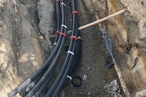  Nach dem Einzug wurden die Kabel gekappt und dann fachgerecht vermufft 