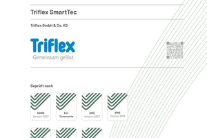  Produktpass für Triflex SmartTec: Erfolgreich geprüft nach DGNB, EU-Taxonomie, QNG, BNB, LEED, WELL und BREEAM 