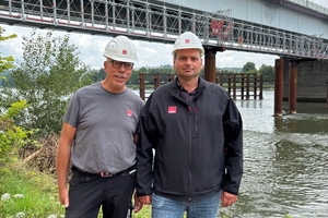  Polier Hans Wilhelm Fuchs und Bauleiter Oliver Orfgen vom Bauunternehmen Meyer (v. l.) 