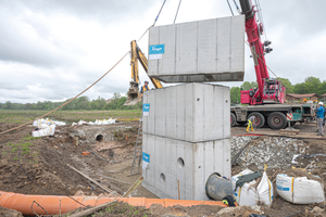 Der Aufbau des Mönchbauwerks erfolgte am 6. Mai 2024 auch dank der Fertigteilbauweise an nur einem Tag sehr reibungslos 
