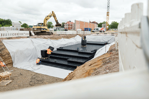  Die Rigole ist vor Ort aus 2.416 Modulen EcoBloc Inspect smart von Graf hergestellt worden 