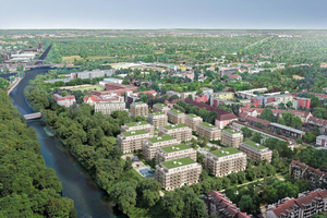  Auf dem Gelände eines ehemaligen Freizeitbades entsteht in Berlin-Neukölln das neue Wohnquartier Greenpark 