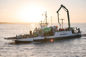  Logistische Meisterleistung: Mithilfe einer eigens eingesetzten Autofähre lieferte Heidelberg Materials Spezialbetone in konstant hoher Qualität 