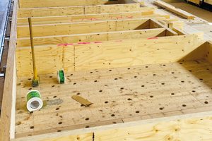  Kerto LVL von Metsä Wood bildet die Basis für die Wirtschaftlichkeit und den ökologischen Anspruch des Augs-burger Projektes aus dem Bereich des sozialen Wohnungsbaus 