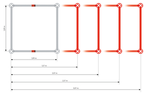  Je nach Geometrie und Lastvorgaben lassen sich die Feldlängen der Allround Traggerüsttürme TG 60 von Layher strecken – bis zu 3,07 Meter. Auf diese Weise sind weniger Traggerüsttürme notwendig. Dies spart Material, Transportkapazitäten – und Lohnkosten 