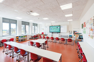  Eine Fußbodenheizung sowie ein dezentrales Lüftungsgerät für jeden Klassenraum sorgen für eine komfortable Raumtemperierung sowie Be- und Entlüftung 