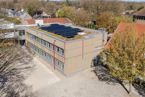  Holzbauweise und innovative Energietechnik  zeigen die ökologische Verantwortung des Bauprojekts 