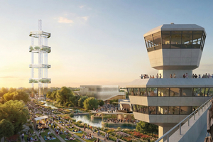  Architekturvisualisierung für eine mögliche Expo 2035 auf dem Gelände des ehemaligen Flughafens Berlin-Tegel  