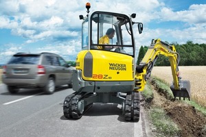  7 Der 2,7 t schwere Kurzheckbagger 28Z3 von Wacker Neuson ist optional mit VDS-Oberwagenneigung für vertikales Baggern auf geneigten Flächen erhältlich8 Oberwagen mit Kurzheck, 3,1 m Grabtiefe und leiser Yanmar-Motor mit 22 kW Leistung zeichnen den Case CX31B mit 3,14 t Einsatzgewicht aus 