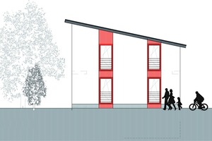  Abb. 1a+b: Ansichten des untersuchten KfW-40-Hauses 