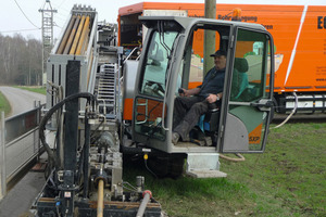  Grundodrill 15 XP beim Rohreinzug 