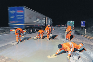  ChronoCem IR bzw. Chronocrete eignen sich für alle Reparaturen von Verkehrsflächen aus Beton, die schnell wieder für den Verkehr freigegeben werden müssen. 