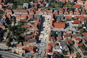  Aus der Vogelperspektive gut zu erkennen – die sanierte Innenstadt von Ludwigslust 