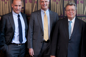  Das Präsidium des VDMA: (von rechts nach links) Präsident Dr. Reinhold Festge, Vizepräsidenten Carl Martin Welcker und Karl Haeusgen 