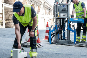  Einsatz der Grundopit-Keyholetechnik. Der Bohrfortschritt wir nach dem Walk-over-Verfahren exakt überwacht 