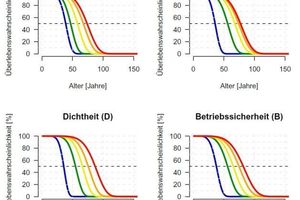  Bild 7: Substanzüberlebenskurven für Haltungen aus Steinzeug in einem betrachteten Entwässerungssystem [11] 