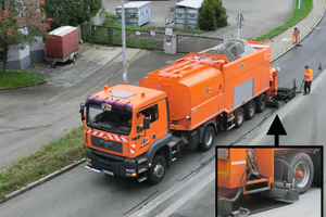  Die neue von VSI eingesetzte DSK-Maschine mit integriertem Spritzbalken stammt aus dem Hause Schäfer-technic GmbH in Fellbach 