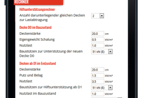  Beim schnellen Betonieren von übereinander liegenden Decken ist Vorsicht geboten – die App MEVA Calc liefert Berechnungshilfen. 