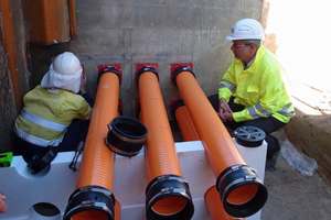  Sanierung von Leerrohren für Kabeldurchführung bei einem großen Bauvorhaben in Perth/Australien mit Quick-Lock 