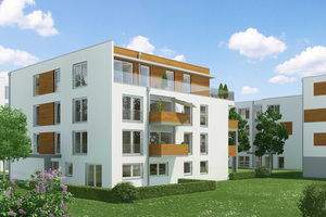  Alle Wohnungen verfügen über eine Balkon oder Gartenanteil, die Wohnungen im Staffelgeschoss über eine Dachterrasse. 