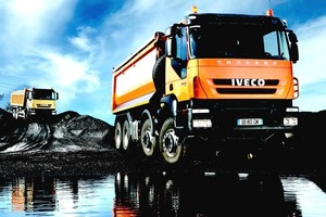  Kompromisslos für den schweren Baueinsatz und Schwertransporte konfiguriert sind die Modelle der Baureihe Iveco Trakker 