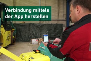  Für kompaktes Light Equipment bietet Ammann als einziger Hersteller mit dem BatSerMan eine mobile Applikation an, mit der über ein an der Maschine montiertes System Batteriestände und Maschinendaten ausgelesen und abgespeichert werden können. 