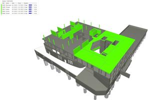  Bauablaufplanung: Grün markiert sind jeweils die Bauteile, die in den Kalenderwochen 43/2015 und 1/2016 entstanden sind.  