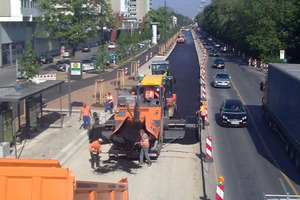  Elektronische Vergabe: wird insbesondere im Tiefbausektor in Augsburg sehr geschätzt. Hier der Einbau einer Tragschicht in der Friedberger Straße 