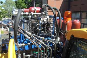  Ein 18-t-Bagger von Volvo mit installiertem STEAM-System. Mit-arbeiter des Instituts für fluidtechnische Antriebe und Steuerungen (IFAS) der RWTH entwickelten und installierten die Technik. 