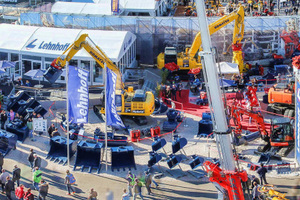  Diese Luftaufnahme zeigt den kompletten Messestand von Lehnhoff auf der BAUMA 2016. 