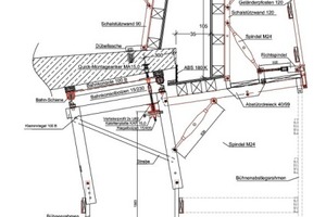  Die Quick-Kappenschalung mit Bahn mit Absturzsicherung, Bühnenrahmen und Bühnenabstiegsrahmen, so wie sie bei dem Projekt in Norwegen an zahlreichen Brücken zum Einsatz kamFoto und Abbildung: Quick 