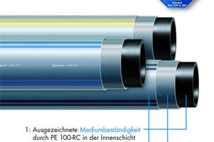  Das egeplast HexelOne Raised Pressure-System ist vom TÜV für den Einsatz für erhöhte Betriebsdrücke zertifiziert. Das werkstoffhomogene PE-Hochdruckrohr verfügt über 3 Funktionsschichten 