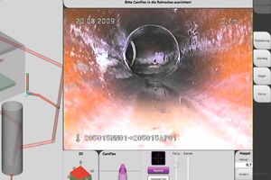  Jederzeit voller Überblick: Der Inspekteur erkennt bei der Arbeit mit dem Erfassungssystem „Profi 3“ stets, wo sich die Kamera gerade im Netz befindet. Zugleich sieht er „live“ das reale InspektionsbildFotos: Kummert 